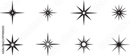 Symmetrical radial patterns with starburst and floral designs Vector