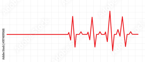 Red Heartbeat Pulse Line EKG Vector 