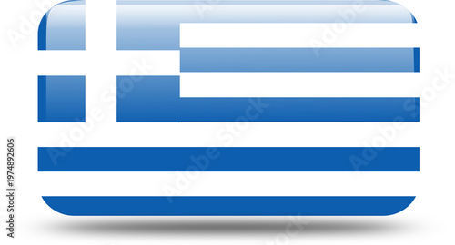 Glossy Greece flag buttons and blue vector icons set featuring rectangle web elements and blank banner templates for internet sign design