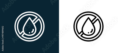 Black and white fat free outline icon duo, editable stroke vector illustration for web, mobile apps, UI design, branding, and print from Allergen Free Products