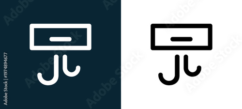 Black and white air conditioner outline icon duo, editable stroke vector illustration for web, mobile apps, UI design, branding, and print from Home Furniture