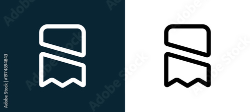 Black and white receipt outline icon duo, editable stroke vector illustration for web, mobile apps, UI design, branding, and print from Marketplace