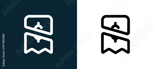 Black and white payment outline icon duo, editable stroke vector illustration for web, mobile apps, UI design, branding, and print from Marketplace