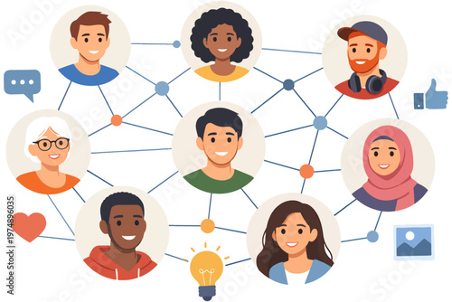 Global Communication Concept with Connected People