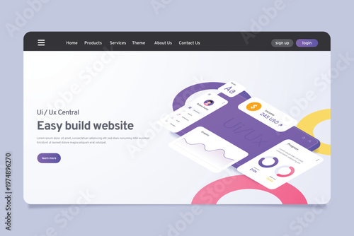 Gradient ui ux landing page