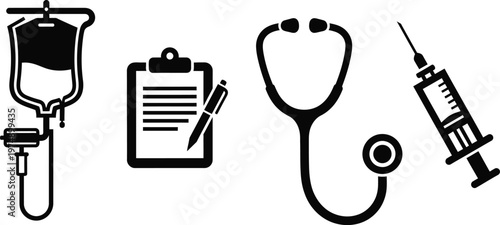 Nurse Day Healthcare Icons for Patient Care and Hospital Medical Service Vector