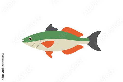 A vibrant illustration depicts a stylized perch fish showcasing its distinctive color pattern high quality professional