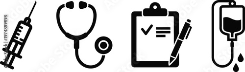 Nurse Day Healthcare Icons for Patient Care and Hospital Medical Service Vector