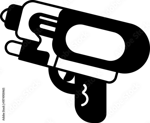 Illustration of Songkran Water Gun Cartoon Element outline