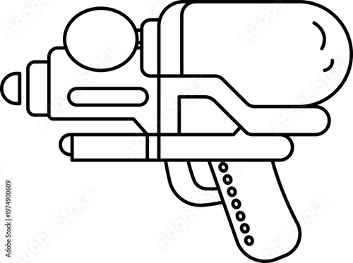 Illustration of Songkran Water Gun Cartoon Element outline