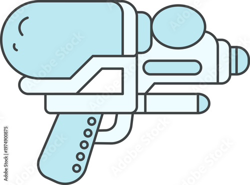 Illustration of Songkran Water Gun Cartoon Element shape