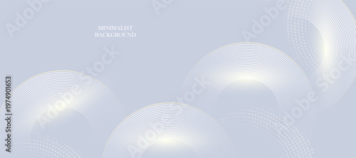 Abstract grey background with dynamic circle lines.