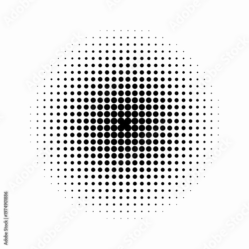 Halftone dots design . Vector dotted gradient circle