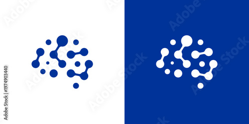 Dual meaning logo combining brain and digital connection elements, symbolizing intelligent systems, data-driven innovation, neural networking, and the integration of human thinking