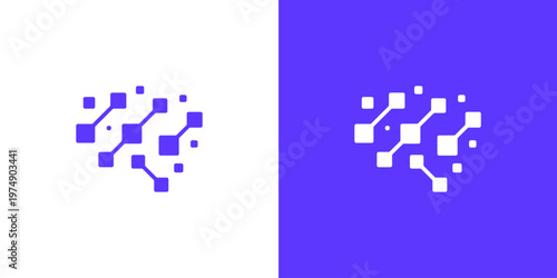 Dual meaning logo combining brain and connection elements, symbolizing intelligent networking, innovation, data integration, and the power of connected thinking in modern technology