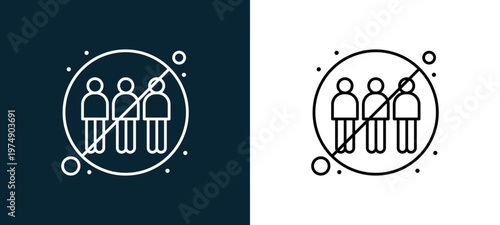 Two-color no group outline icon pair in black and white, editable stroke vector illustration for web, mobile apps, UI design, branding, and print from Coronavirus