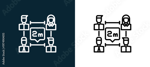 Two-color transmission outline icon pair in black and white, editable stroke vector illustration for web, mobile apps, UI design, branding, and print from Coronavirus