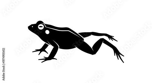 Black Frog Silhouette Jumping Animation
