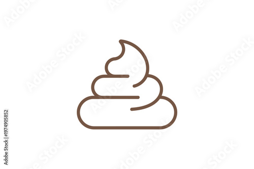 A simple line drawing depicts a swirl of brown organic matter resembling animal feces high quality