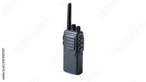 Photography Isolated portable two-way radio walkie-talkie communication device on a neutral