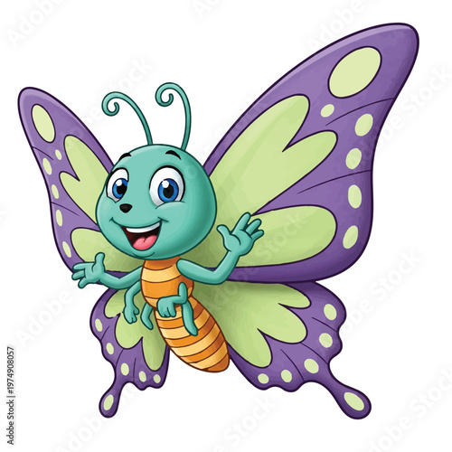 Cartoon Butterfly Character Commercial Illustration