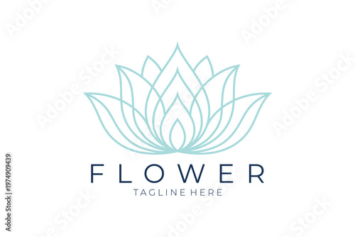Minimalist lotus flower logo design