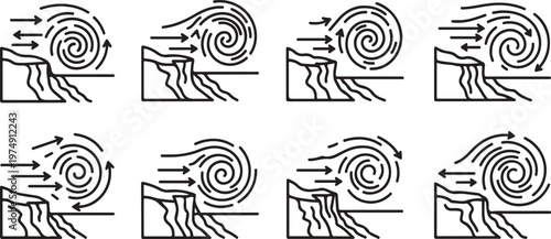 A series of sequential sketches showing the drawing process of a cat Vector