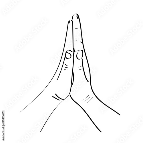 Praying hands, prayer or namaste, folded hands meditation gesture