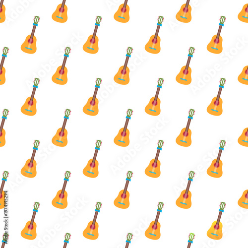 Festive Cinco de Mayo pattern of isolated ukulele instruments on transparent background