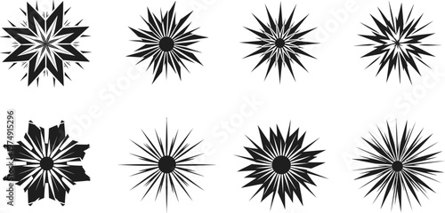 Explosive energy icon set dynamic blast effects for games ui and graphic design projects