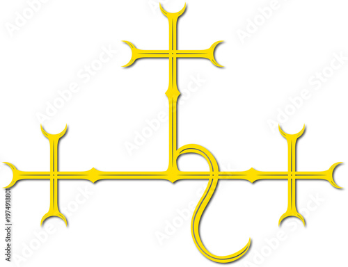 Sigil of Lilith- Female demon Lilith symbol, png, 300 dpi,  golden, yellow, lilith symbol, tattoo, art.