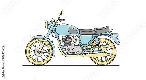 Vintage Motorcycle Bike Cruiser Vehicle.