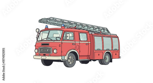 Red Fire Truck Emergency Vehicle.