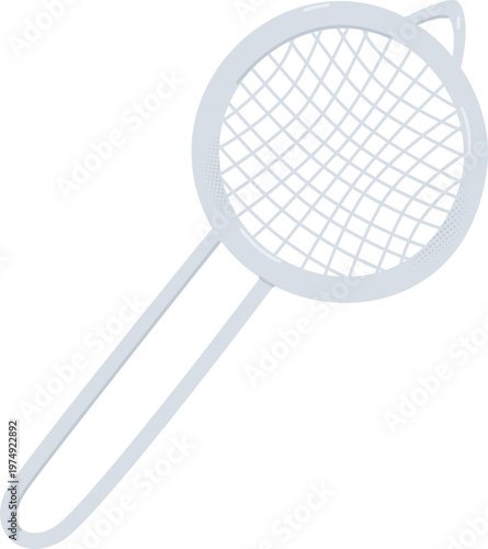 Metal Fine Mesh Strainer, hand drawn flat vector