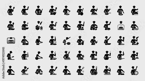 Set of 50 Musician Icons Black Silhouette Vector