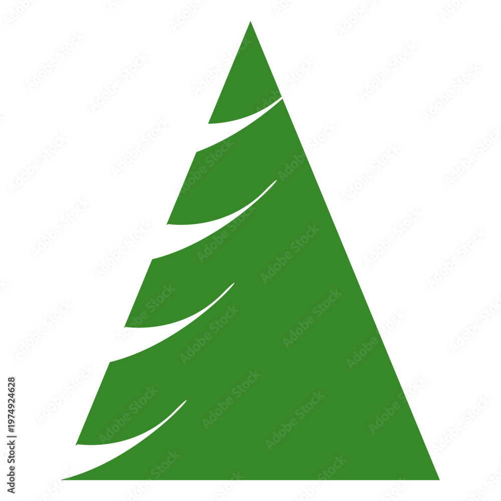 Fototapeta premium Green pine tree icon