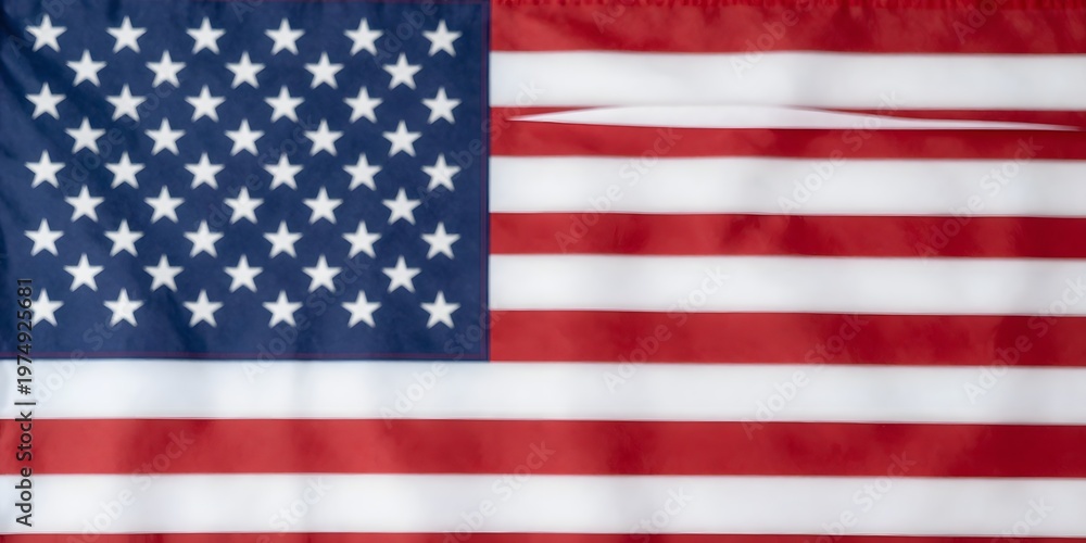 Fototapeta premium American flag shows its patriotic symbolism with red, white and blue details