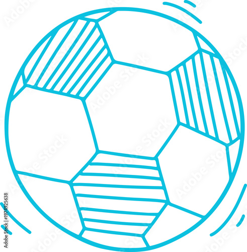 A blue and white icon of a soccer ball. Vector beach ball icon, blue and white, Volleyball silhouette vector, Volleyball icon, Volleyball blue symbol, Basketball, single object, sports ball, vector.