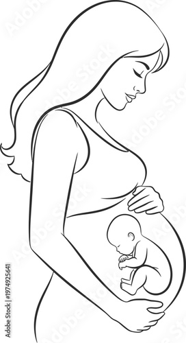 Celebrating mothers day a tender sketch of a pregnant mother and baby perfect for cards gifts