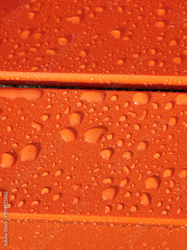 water drops on red background