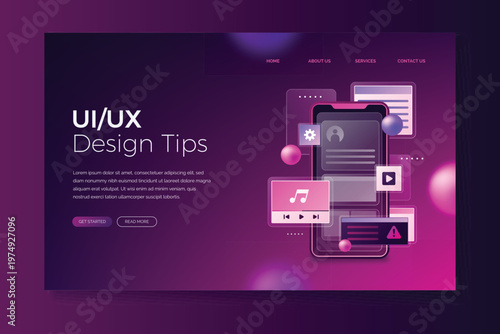 Gradient ui ux landing page