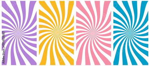 Sun Ray Radial Bg. Psychedelic Swirl Carnival Pattern. Retro Waves, Swirl, Twirl Background. Abstract Groovy Texture.