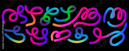 Abstract Background with Color Gradient Lines. Color Swirl Lines with Rainbow Gradient. Vector Wave Shapes for Celebration, Parties and Carnivals Design. Abstract Ribbon Illustration