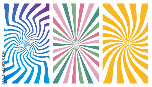 Sun Ray Radial Bg. Psychedelic Swirl Carnival Pattern. Retro Waves, Swirl, Twirl Background. Abstract Groovy Texture.