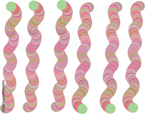 Colorful worms on a white background a playful and vibrant still life