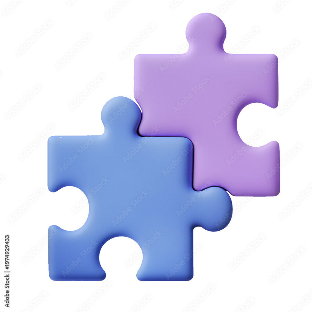 Fototapeta premium Two Interlocking Puzzle Pieces Representing Business Solution