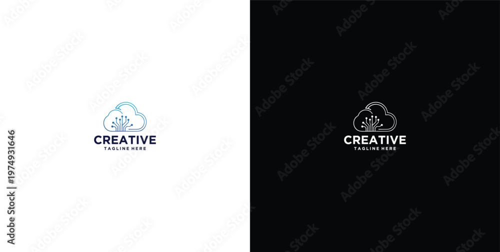Fototapeta premium Modern technology solution logo design