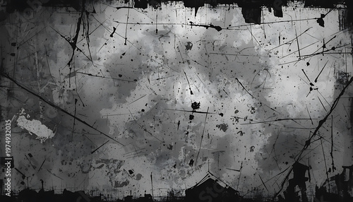 Grunge black and white abstract background with copy space for text