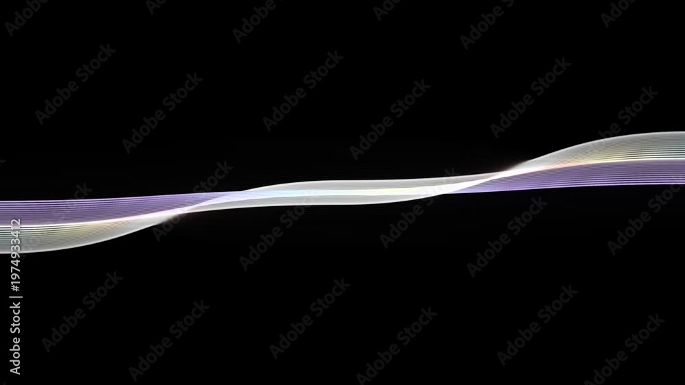 Neon glowing audio line wave on black screen with colorful frequency ...