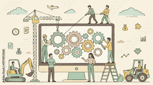 Collaborative team developing and optimizing complex business systems